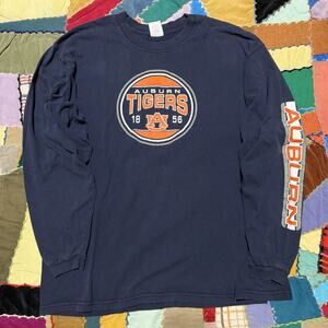 Jerzees Auburn Tigers Navy Long Sleeve Arm Hit Shirt XL
